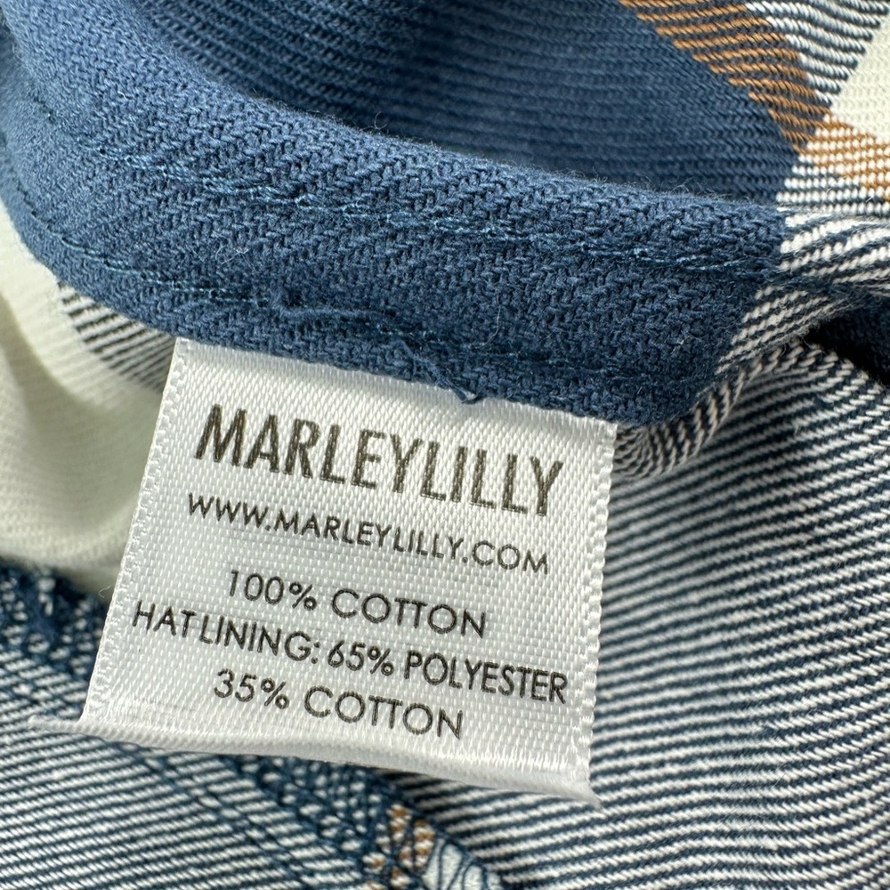 NWT Marleylilly Monogrammed Plaid Hooded Tunic Shirt Women’s MEDIUM 100% Cotton - Picture 9 of 10